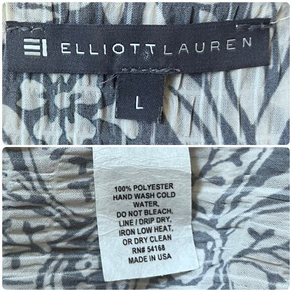 Elliot Lauren Semi Sheer Floral V Neck Gauzy Tier Pocket Dress Large Lightweight - Picture 13 of 14